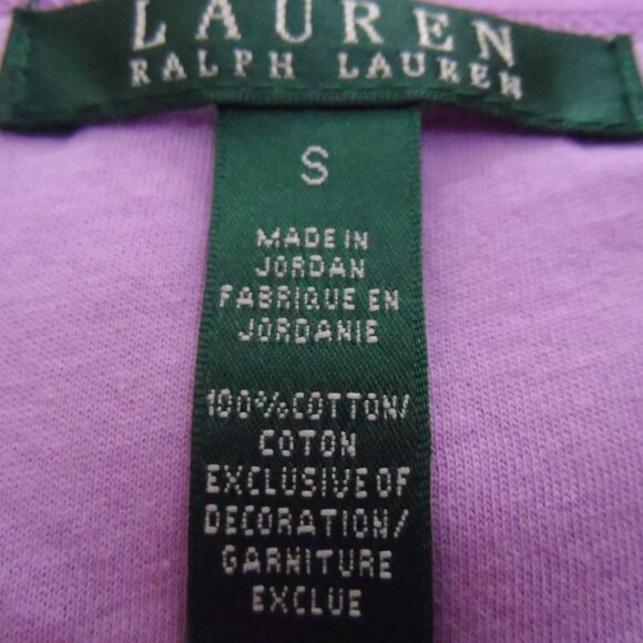 Ralph Lauren- ruffle collar  3/4 sleeve light purple blouse shirt sz., S - Picture 6 of 9